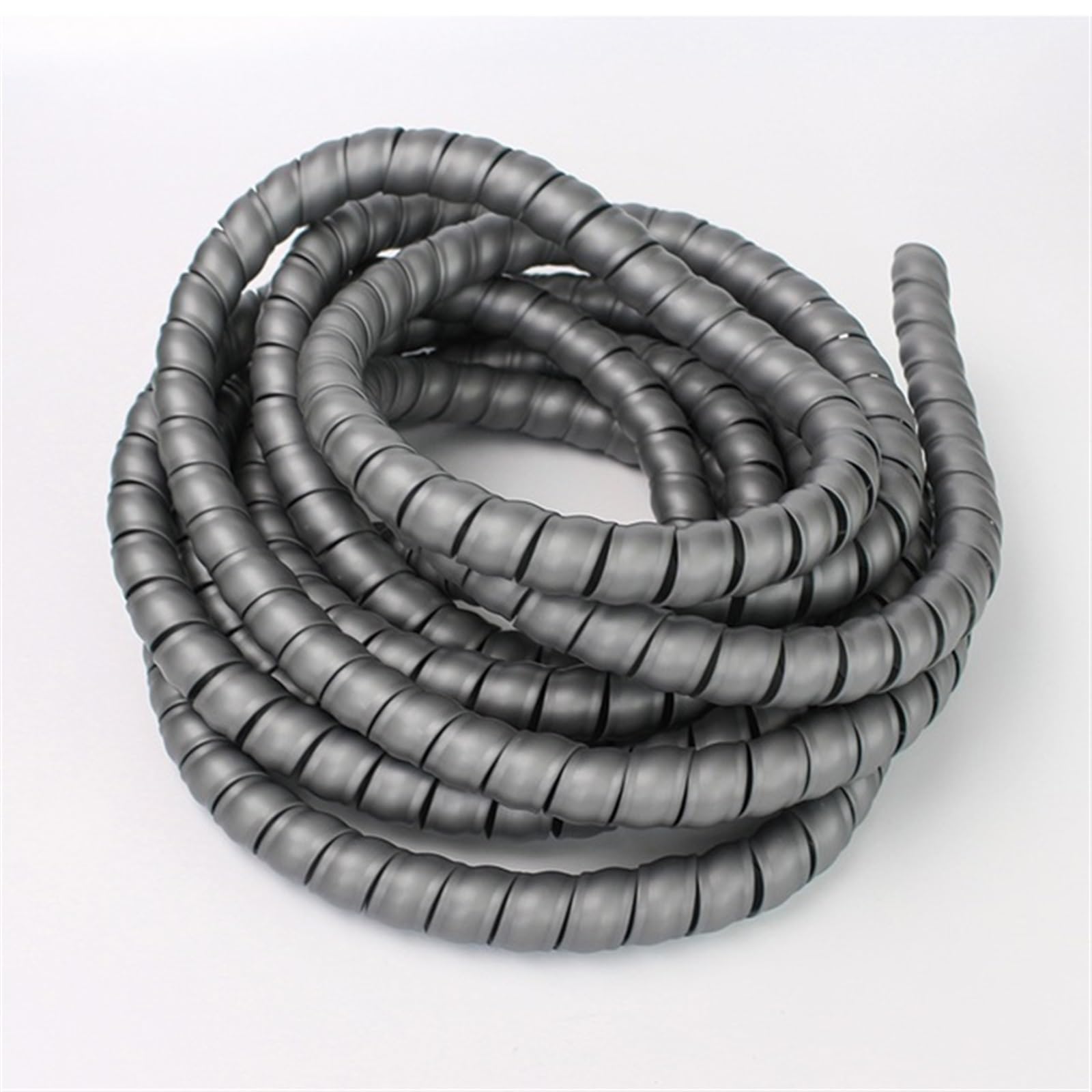 spiral protector 5 Meters Cable Protection Sleeve Wear Resistant Spiral Tube Pipe Protector Wire Organizer Plastic Spiral Line Wrap Winding wraps cable(Grey,8mm inside diameter)