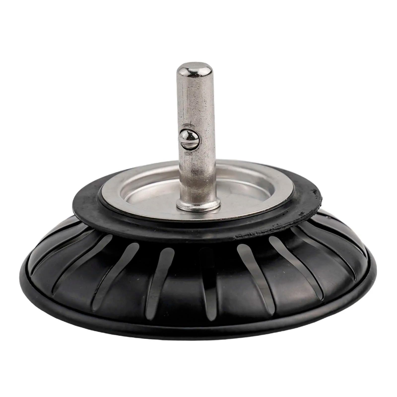 Tappo per lavello in acciaio inox 304, nero, 8 cm, tappo di scarico per cucina e bagno, con guarnizione in gomma