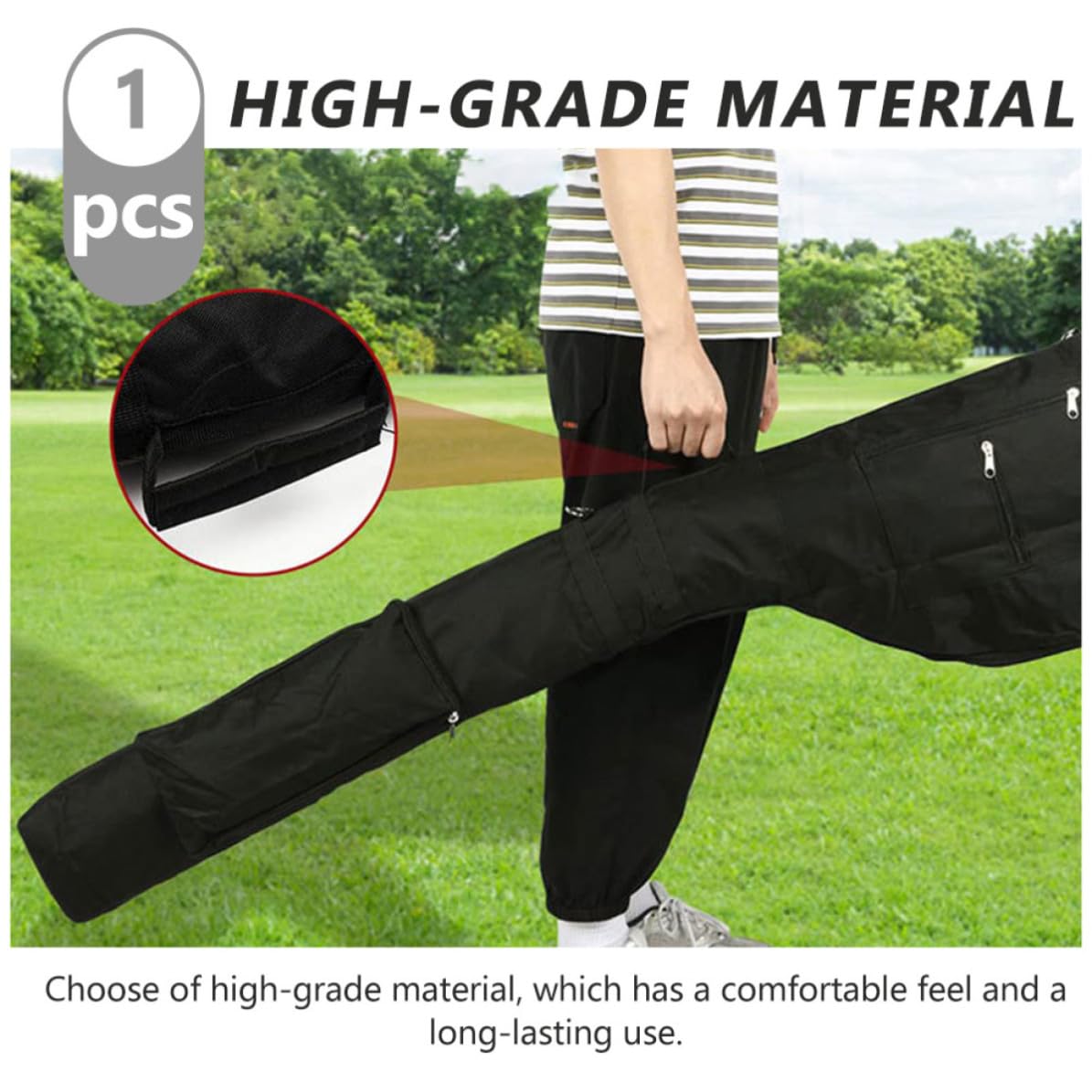 Borsa da Golf in Nylon Nero Tracolla, Resistente e Confortevole, come Borsone da Viaggio per Golfisti