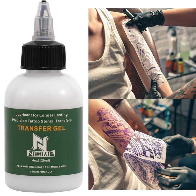 Tattoo Transfer Gel,4oz Tattoo Transfer Stencil Cream,Fast&Clear Long Lasting Tattoo Stencil Transfer Gel Solution for Tattoo Artist HFTG1
