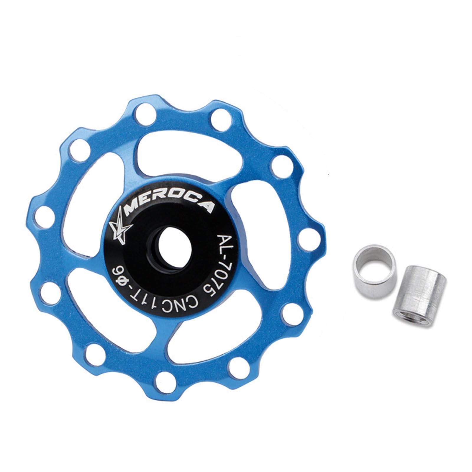 YLME 2-Pack Bike Jockey Wheel 11T/13T Aluminum Alloy Rear Derailleur Pulley with Metal Bearings - Guide Part for Mountain And Road Bikes,Blue,11T