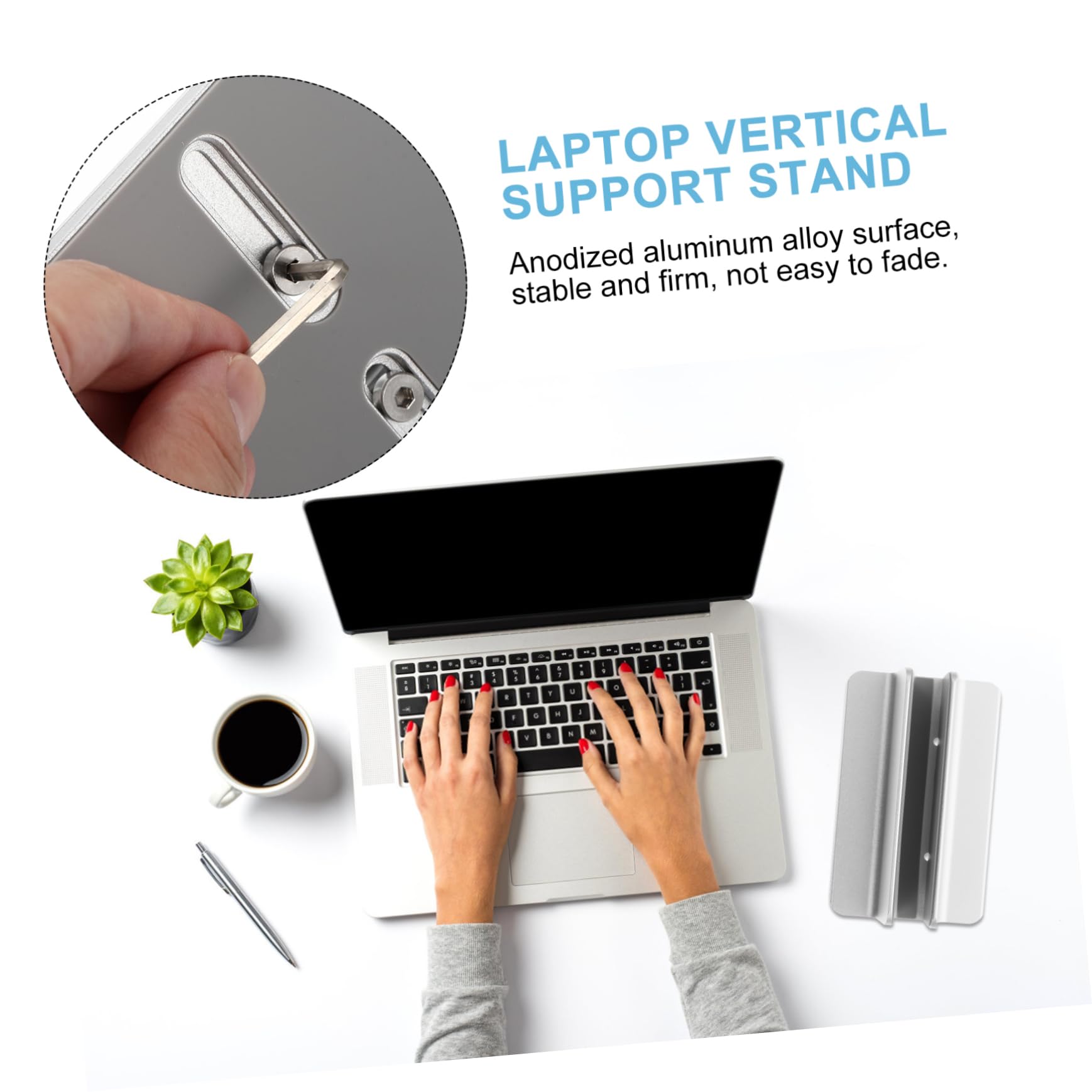 SHINEOFI Supporto Verticale Per Laptop in Lega Di Alluminio Supporto Da Tavolo Slot Per Laptop e Tablet Organizza Scrivania Contenitore Multiuso