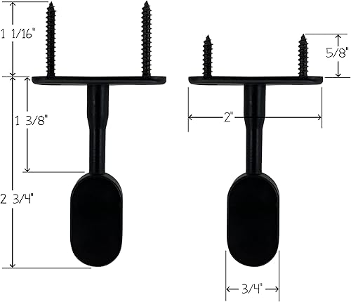 Miniatura 4 de Percha ovalada para barra de armario  Negro  Paquete de 2
