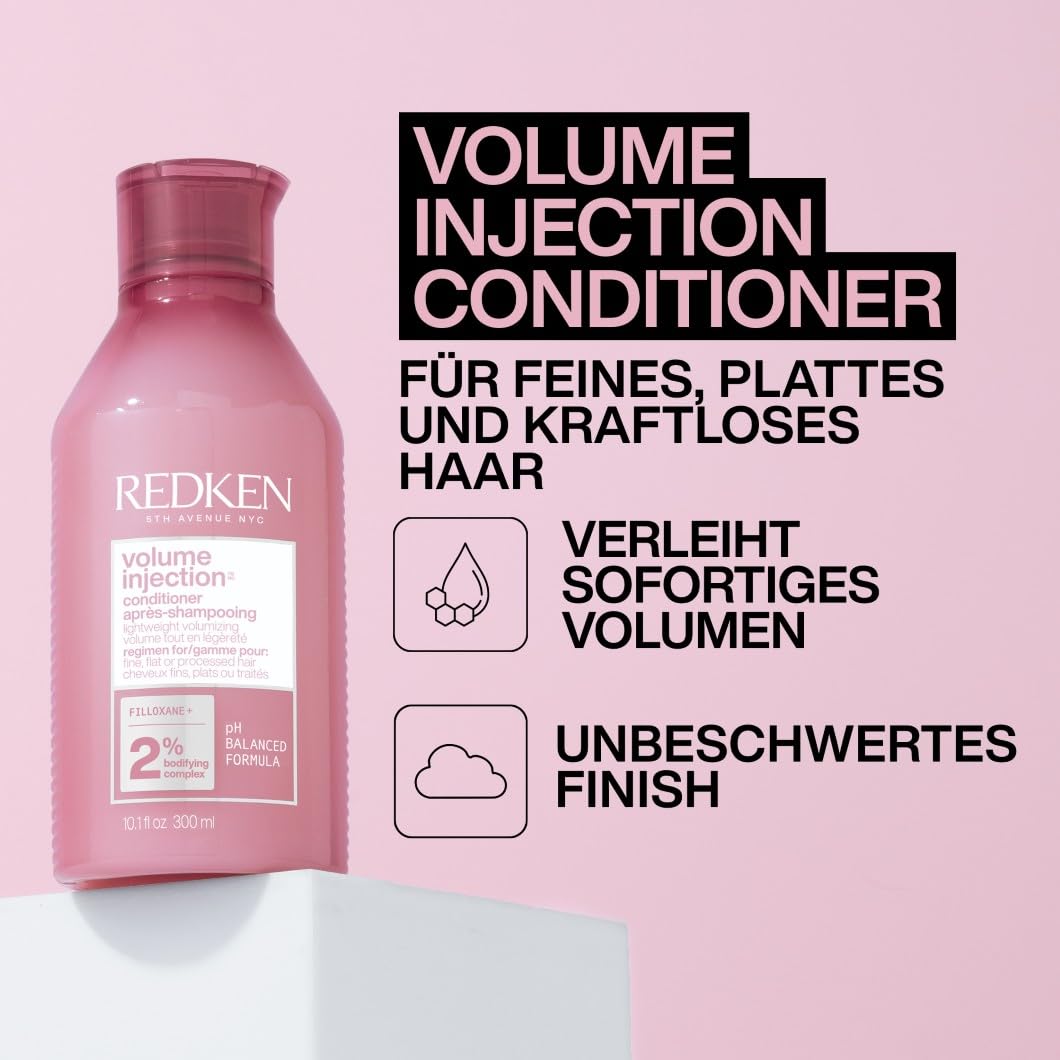 Redken Volume Injection Weihnachtsset, Geschenkset mit Volume Injection Shampoo, Conditioner und One United Multi-Benefit-Spray für feines Haar, Für sofortiges Volumen, Kraft, Feuchtigkeit und Glanz