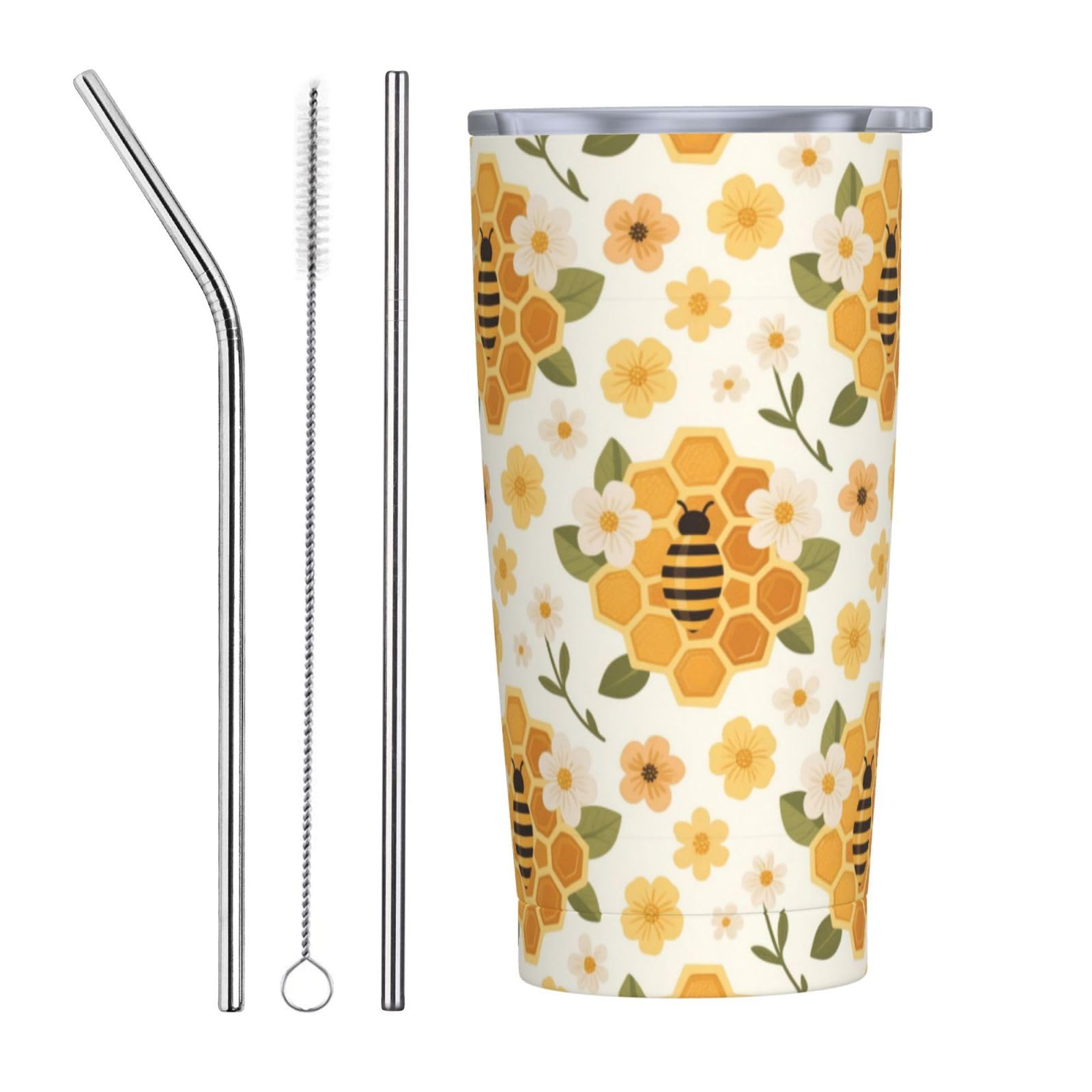 Mug isotherme étanche à motif floral pour le sport, la voiture et le bureau