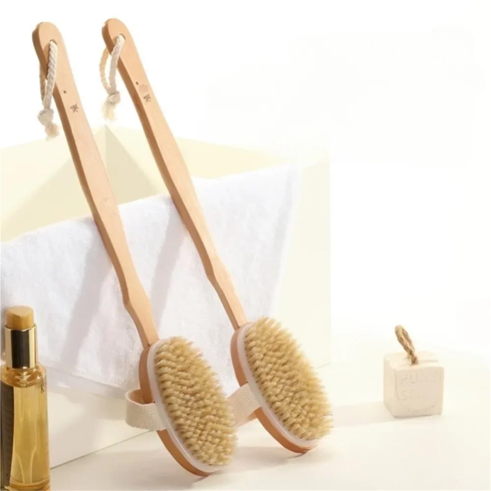 Rückenbürste 2Pcs Holz Abnehmbare Lange Griff Dusche Körper Pinsel Bade Massage Zurück Körper Peeling Pinsel Bad Waschen Pinsel Bad Werkzeuge Für Duschen