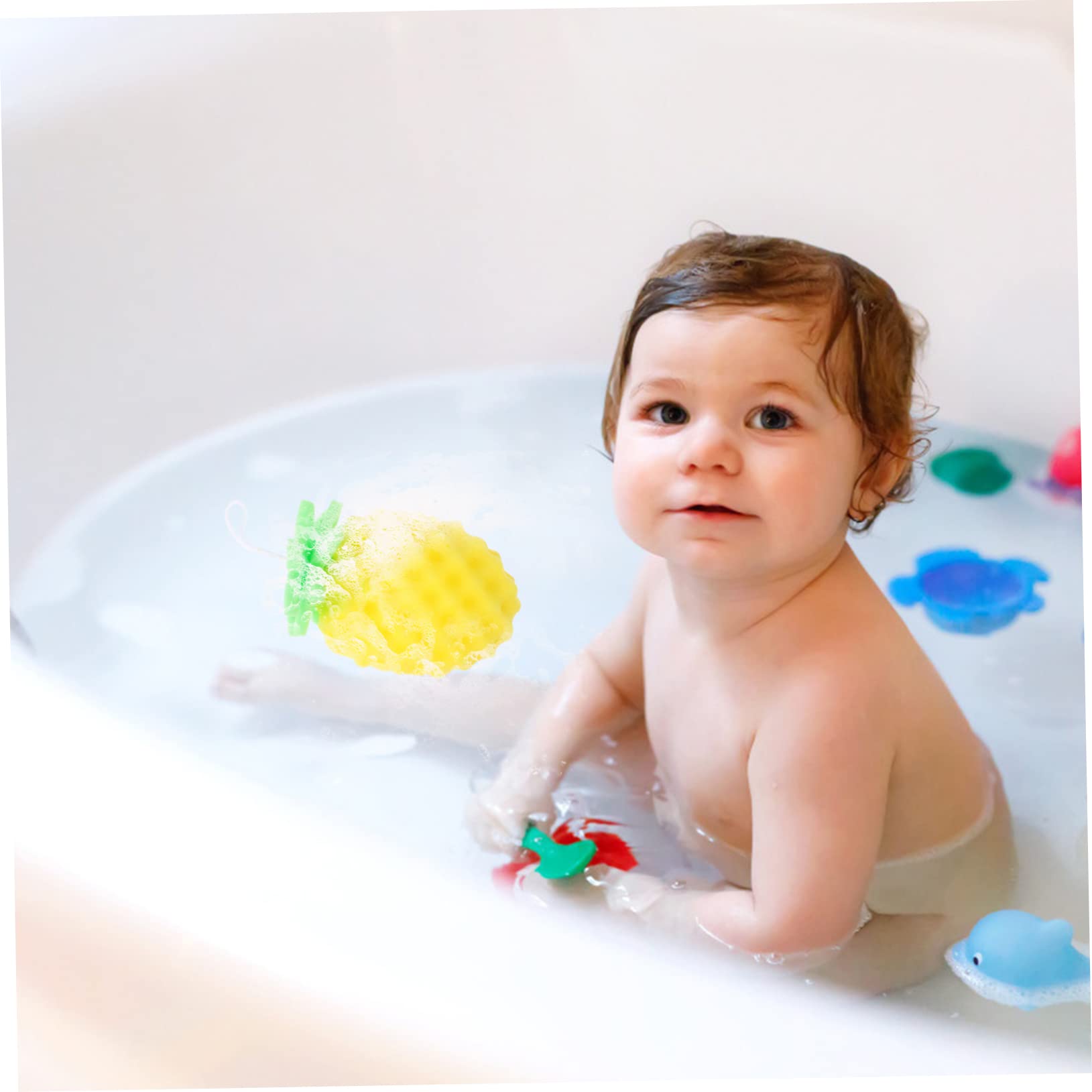 PLAFOPE Spugna Da Bagno Per Bambini Con Motivo Ananas Facile Da Pulire Scrub Per Il Corpo Per Bambini Piccoli Sicura Per