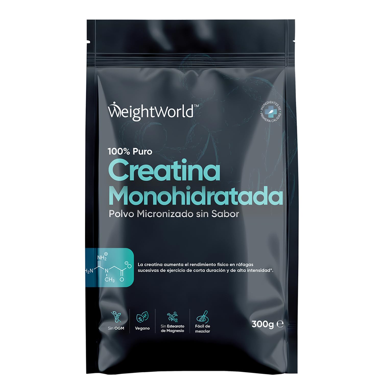 Creatina Monohidratada en Polvo 1kg/1000g para 330 Días - 100% Puro, Factor de Malla 200, 100% Monohidrato de Creatina Micronizada - Sin Sabor, Vegana, Sin Estearato de Magnesio, Cuchara Incluida — view 11