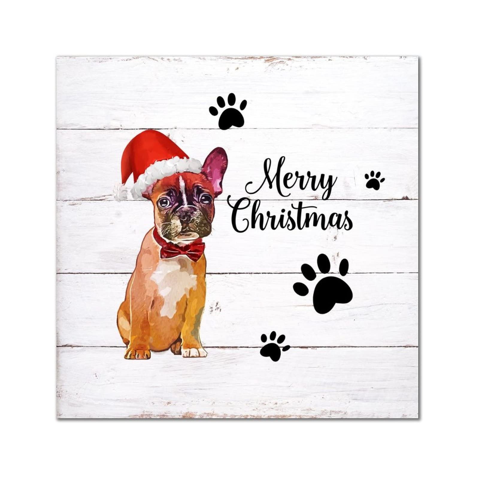 Plaque en bois Frenchton Dog Rules pour habiller vos murs vides avec style