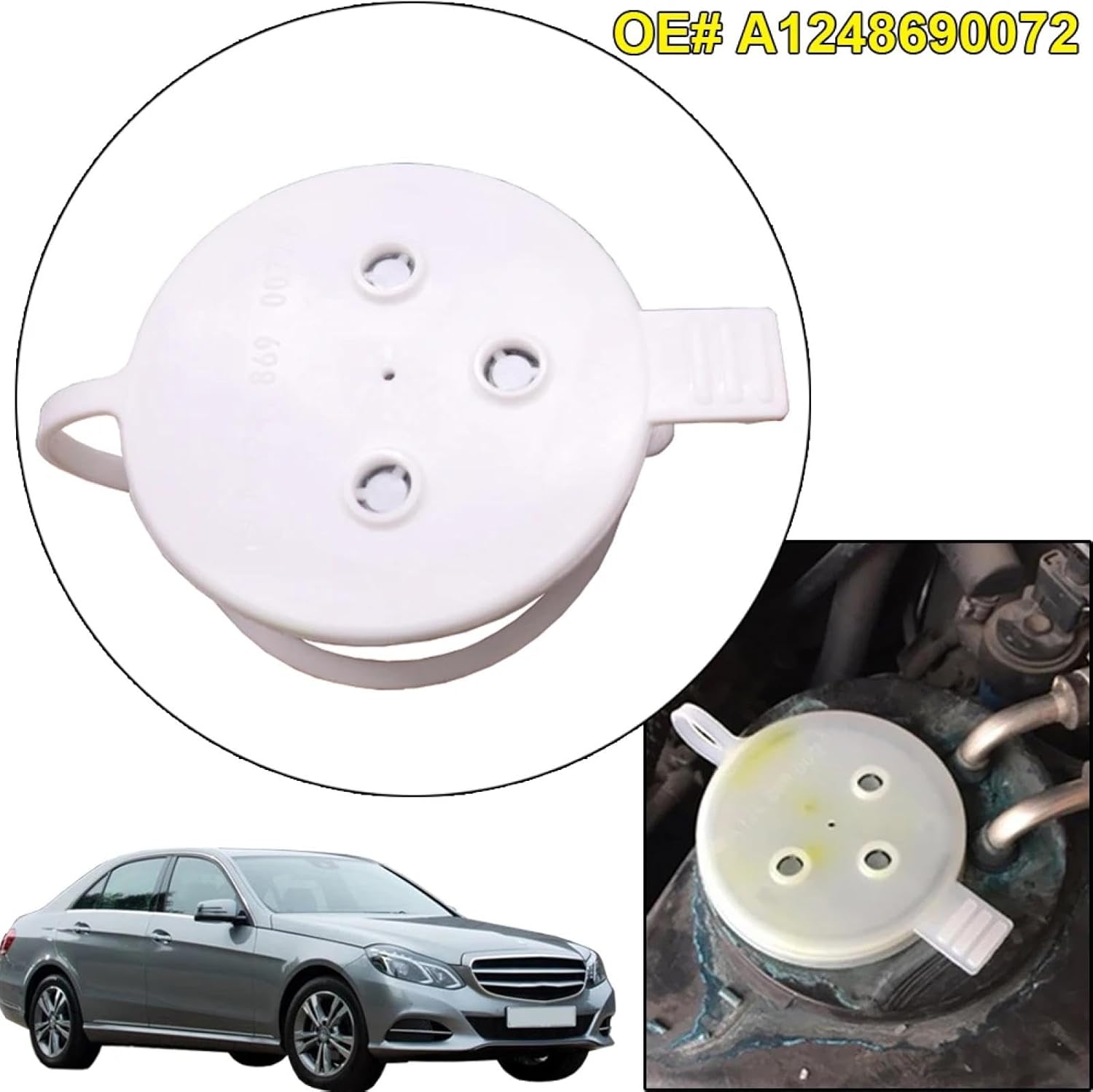 Car Front Windscreen Car Windshield Washer Fluid Bottle Reservoir Tank Cap Cover, For Benz W210 S210 C215