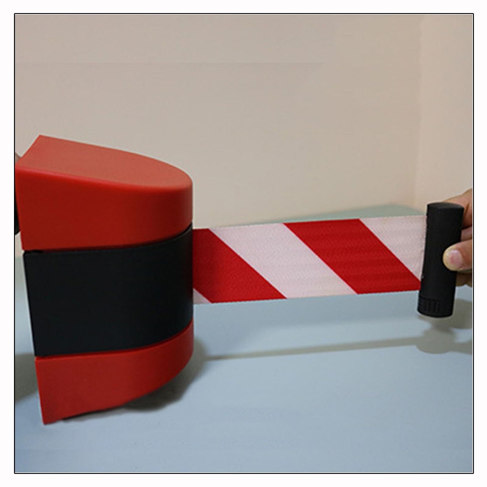 CAIFEXUE Red Attraction Retractable Belt Barrier, with Mounting Accessories,2/3/5/10M Wall Mount Safety Cordon Barrier,Queuing Safety Tape Cordon/a/10M/32Ft