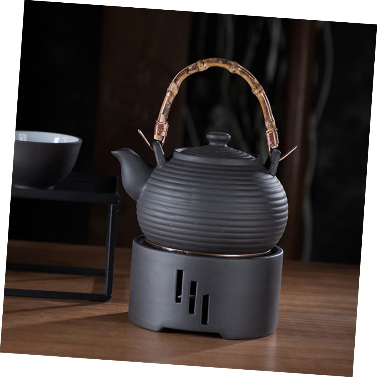 Cabilock Japanese Style Hollow Teapot Warmer Base Teapot Heating Base for Home Multifunctional Tea and Warmer Decorative and Practical Teapot Heater