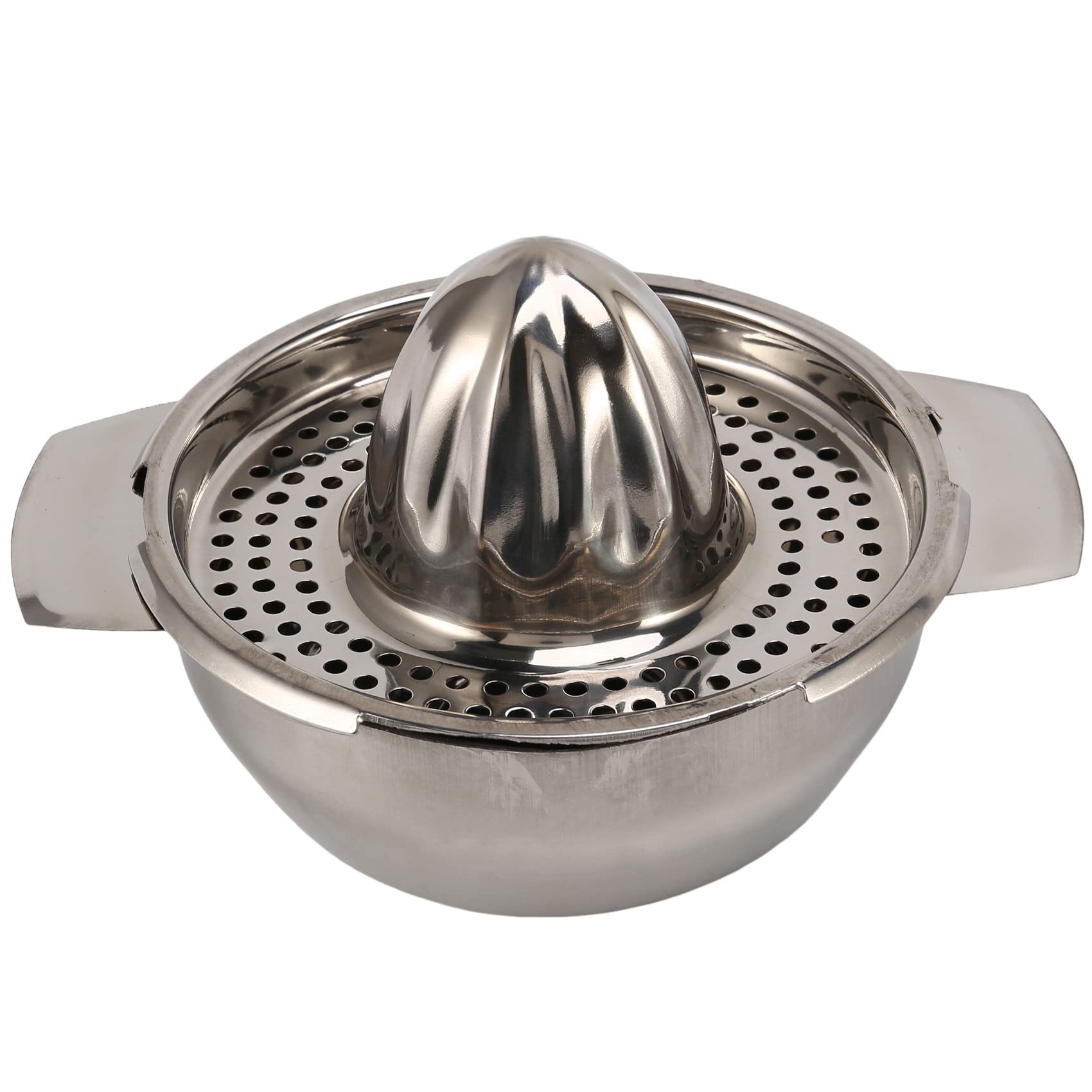 Quystetes Orange Stainless Steel Juice Reamer Glass Manual Juicer Lemon Squeezer