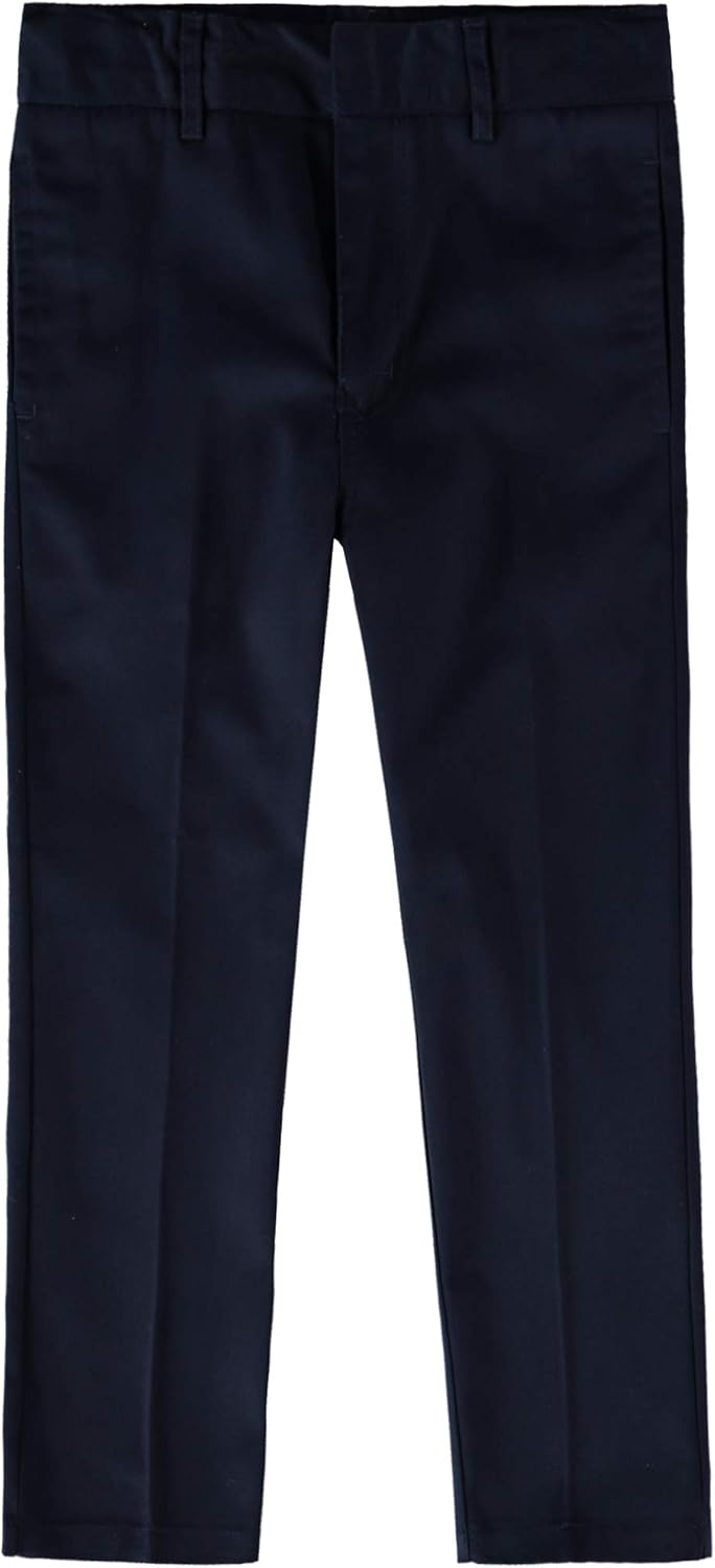Boys Flat Front Double Knee Adjustable Waist School Pant
