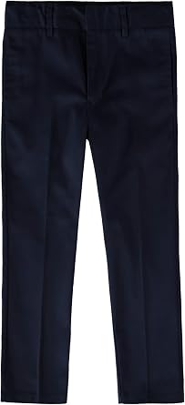 Boys Flat Front Double Knee Adjustable Waist School Pant