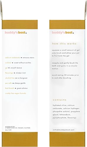 Miniatura 8 de Buddy's Best Cuidado dental para perros, pasta de dientes para perros, gel de cuidado bucal para limpieza de dientes y aliento fresco, formulado