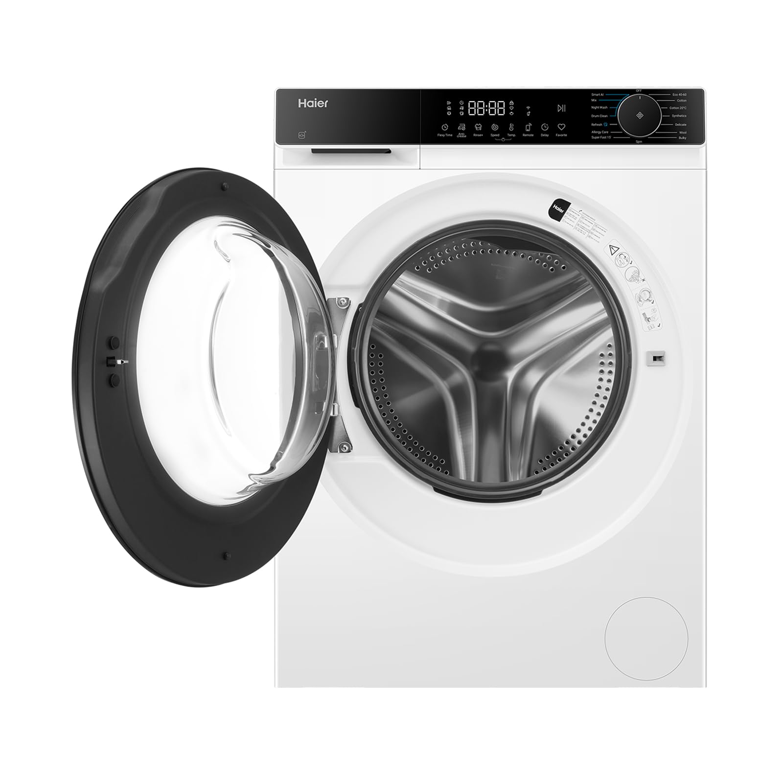 Haier X Serie 5 Lavatrice 12 Kg, Libera Installazione, Carica Frontale, Classe A-30%, 1400 Giri, Smart AI Cycle, Ciclo Refresh a Vapore, Wi-Fi con App hOn, 85x60x66 cm, Bianca – HW120-BP14357UIT
