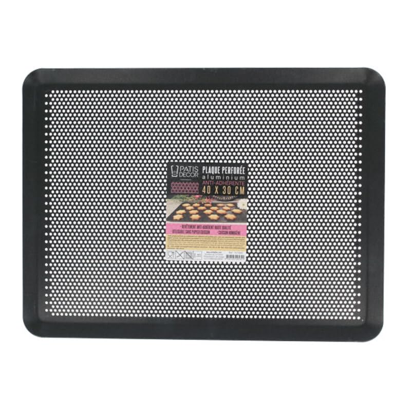Plaque à pâtisserie plate perforée anti-adhérente - 40 x 30 cm