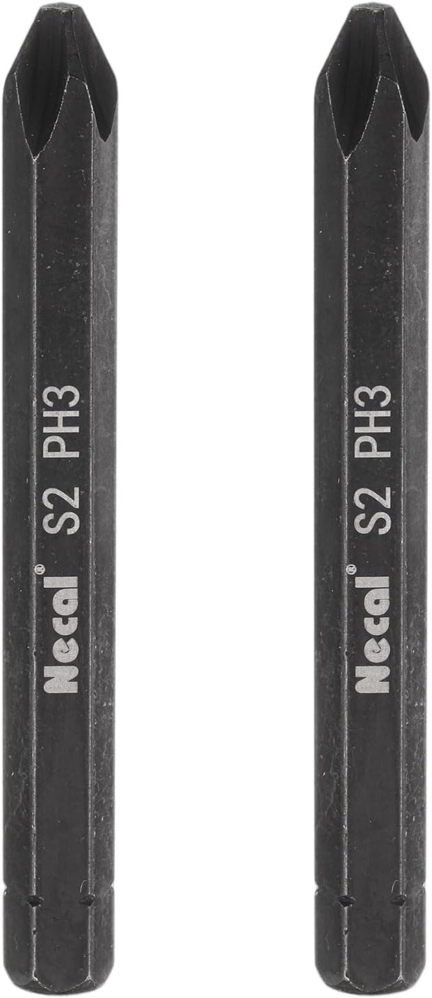 HARFINGTON 2pcs PH3 Phillips Screwdriver Bit 5/16" Hex Shank 80mm/3.15" Length Magnetic Cross Head Hex Bits S2 Steel Screw Driver Bit for Impact Electric Screw Driver Power Tools, Black