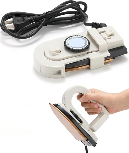 Plancha de viaje de doble voltaje (100-120V220-240V) - Mini plancha en seco sin vapor de 3 temperaturas para ropa, suela antiadherente de 356 F con