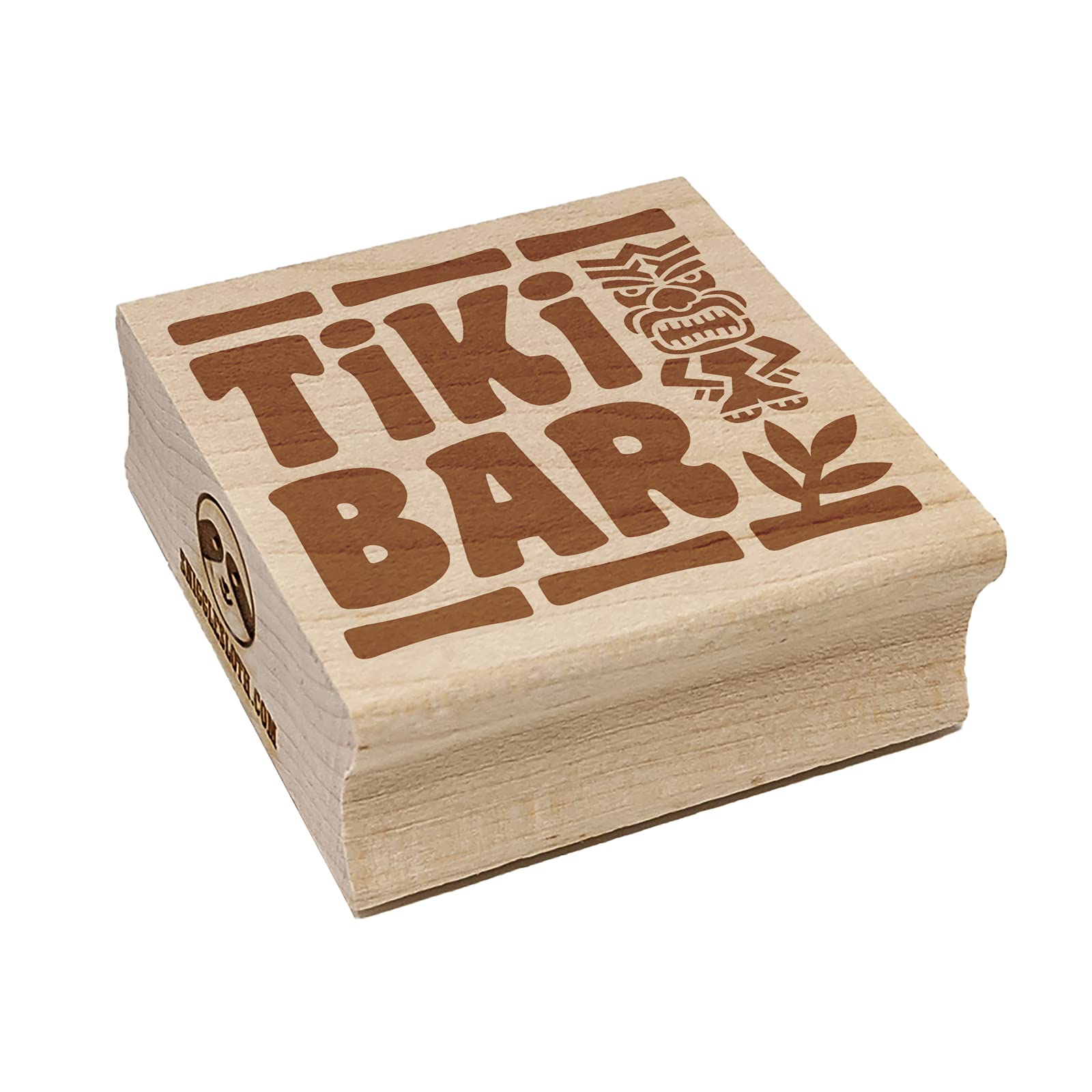 Tiki Bar Square Rubber Stamp for Stamping Crafting - 1.75in Medium