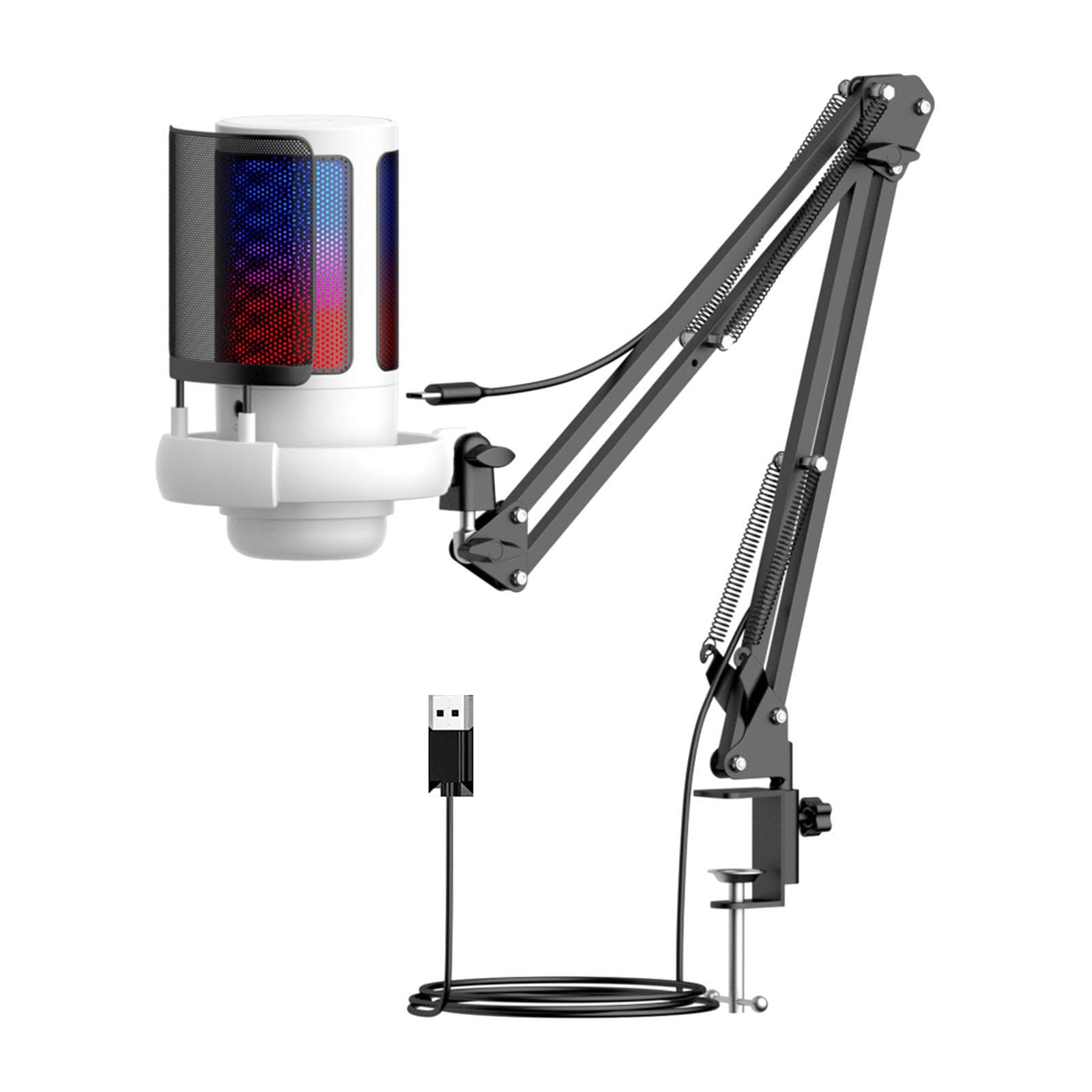 CALANDIS™ USB Gaming Microphone for PC with Hanging Arm for Podcasting Chatting Recording White | Microphones | Laptop & Desktop Accessories-picture-25