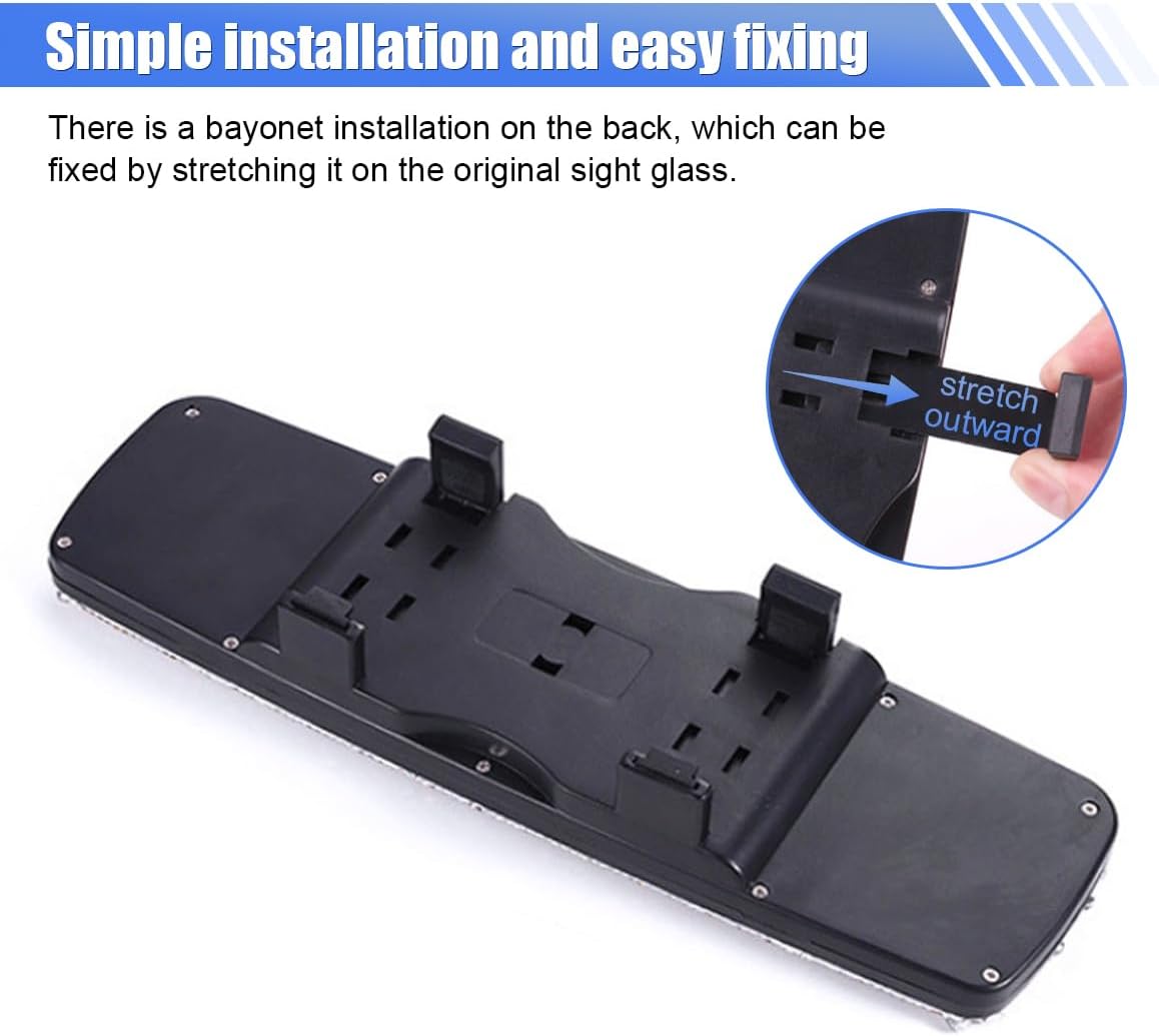 Bling Car Rear View Mirror, Clip-On Rhinestone Car Rearview Mirror with Crystal Diamonds, HD Glass Auto Interior Rear View Mirrors, Auto Decoration Accessories for Women Men Teens (Pink)