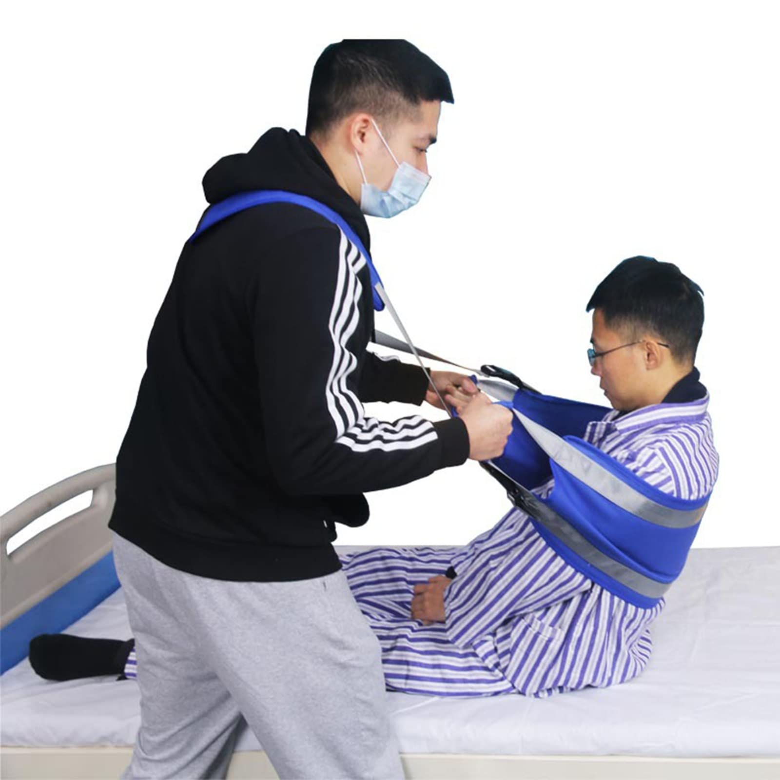 Transportador de Pacientes,Impermeable Cinturón de Transferencia con 2 Manijas,Paciente Anciano Cinturón Silla de Ruedas Cama Cinturón Elevador de Enfermería con Correa para el hombro