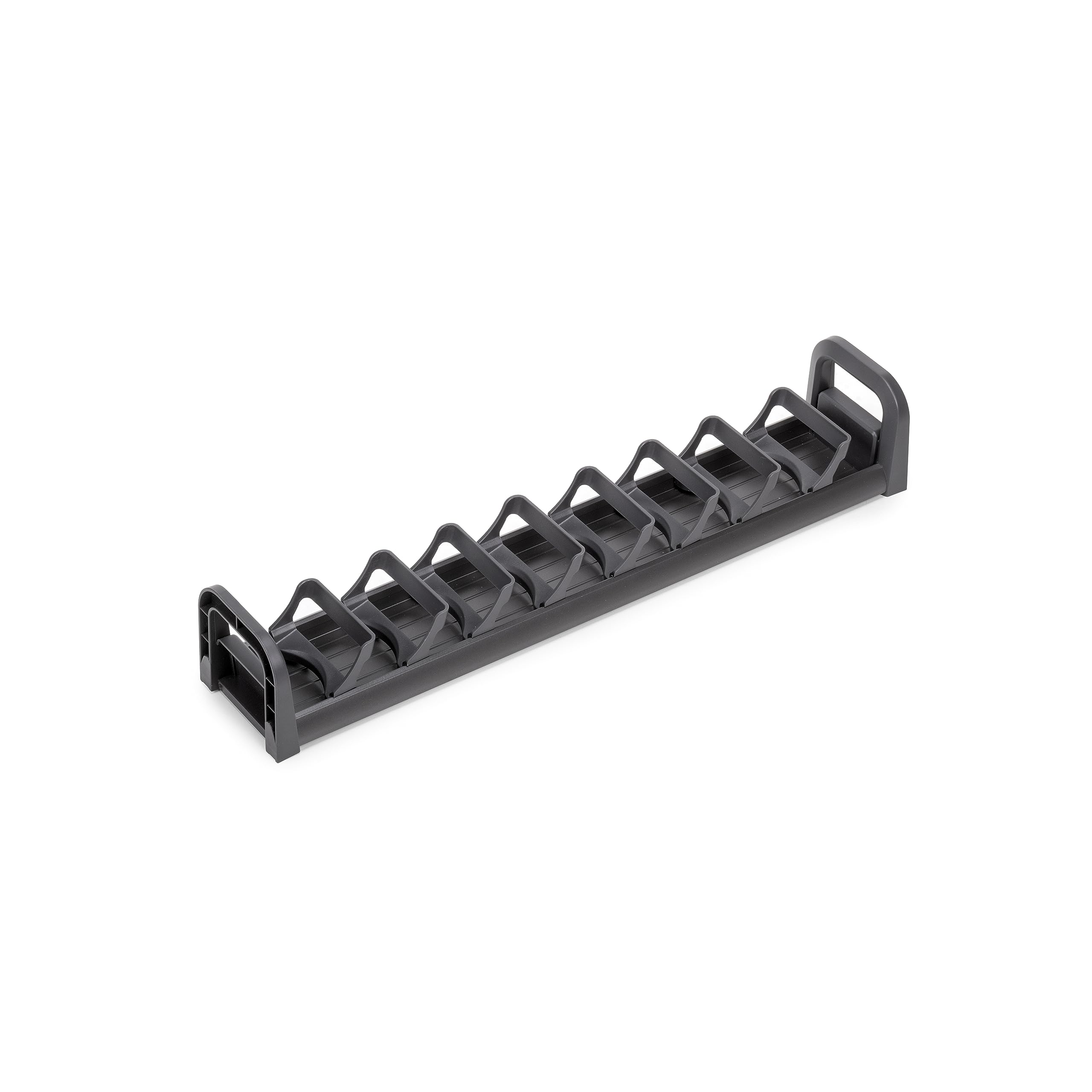 Emuca Charcoal - Bowl Holder For Drawer, 90X470 Mm (3,5X18,5 Inch), Anthracite Grey, Aluminium And Plastic