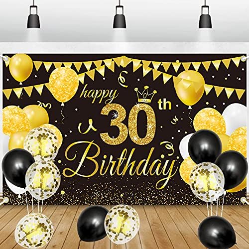 GRESATEK 13th Birthday Banner, Happy 13th Birthday Decorations Banner for Girls Boys Birthday Party Decoration Anniversary Photo Booth Sign Poster Background