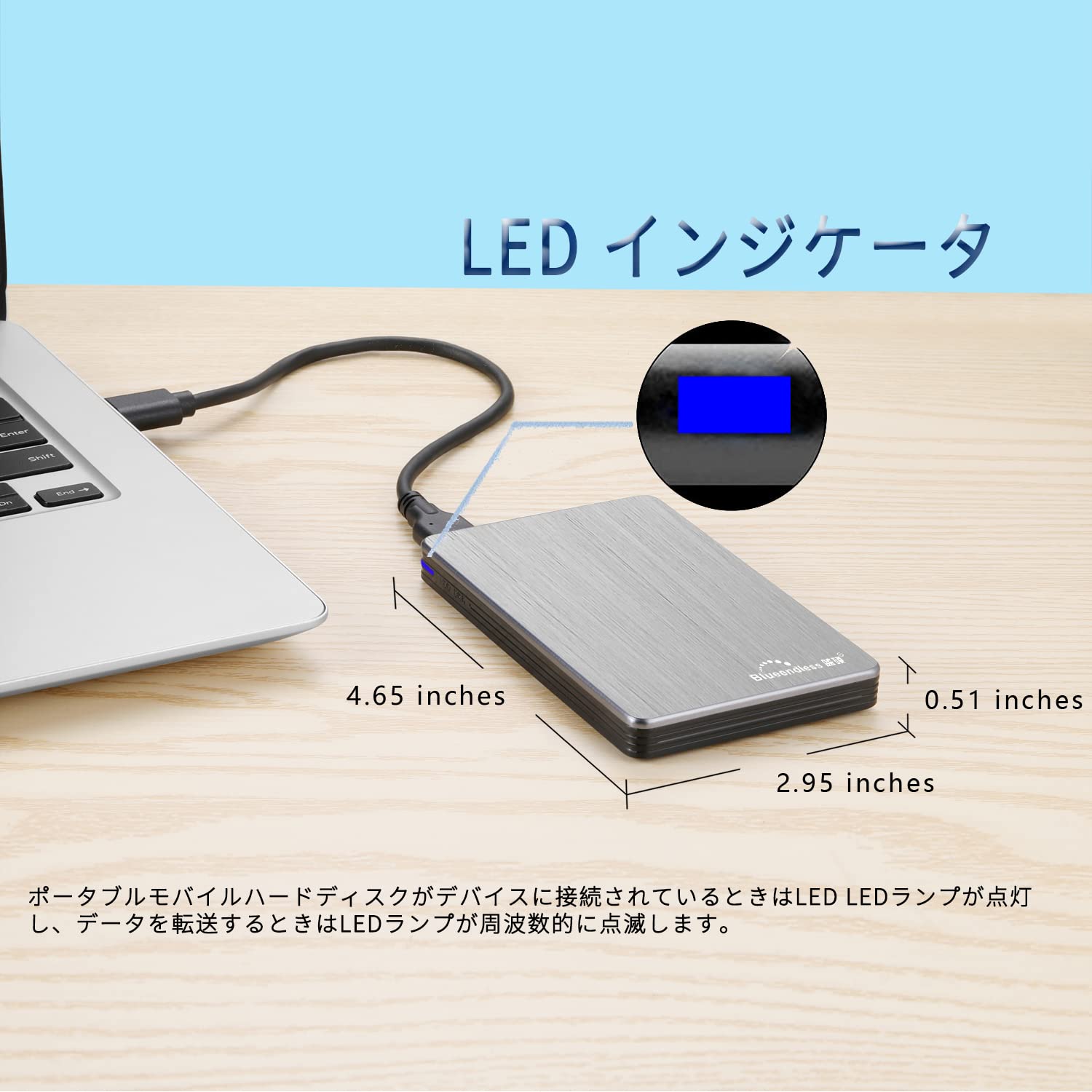 Amazon | 蓝硕 USB3.0 外付けHDD ポータブルハードディスク 500GB 2.5