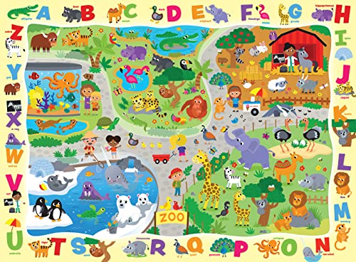 Baby Fanatics MasterPieces Family Puzzle - Hide & Seek 48 Piezas - Abecedario en el Zoológico - 19"x14" miniatura 2