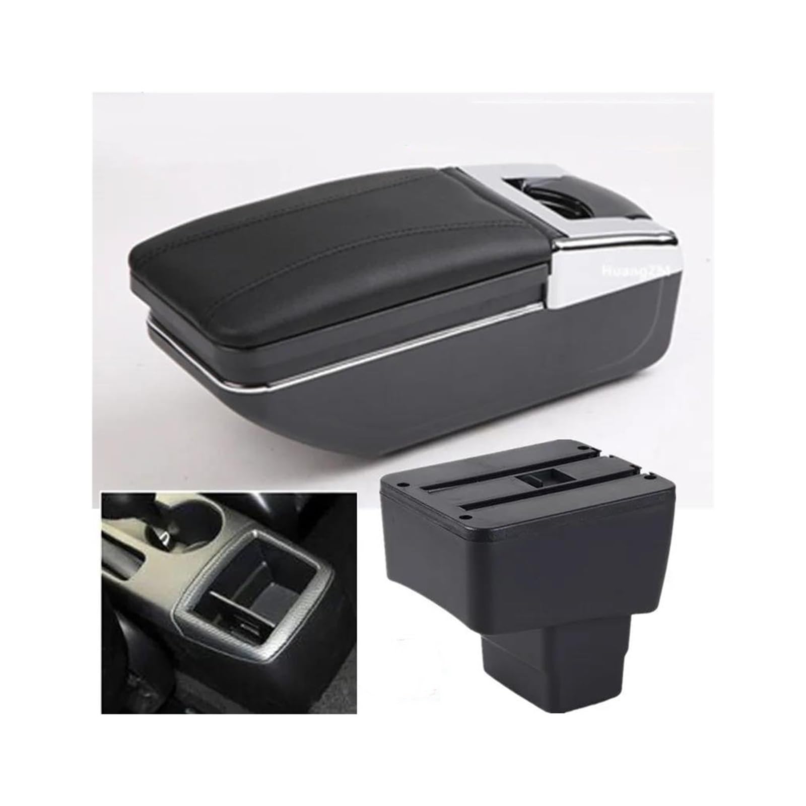 OOPUHKSY Car Armrest Storage Box For Mazda CX-3 For Mazda 2 For Skyactiv Version Cx3 CX-3 15-22 Car Accessories Armrest Box(A2 black line NO USB)