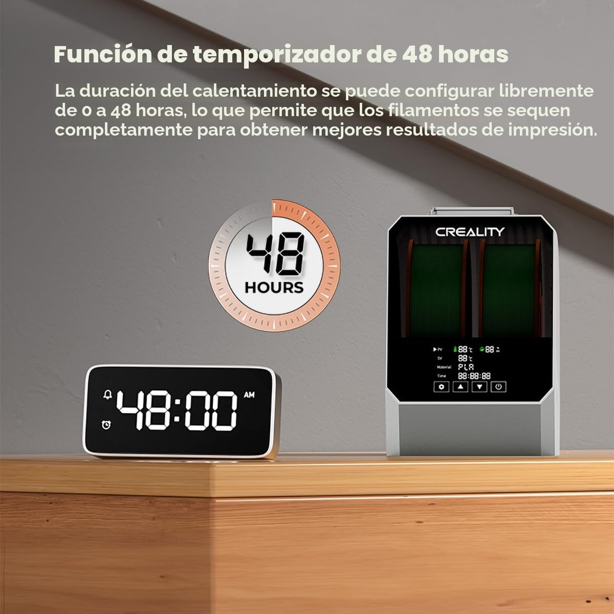 Creality Space Pi Filamento Secador Plus, 2 Rollos Caja Secadora de Filamento para Impresora 3D, Caja de Almacenamiento Deshidratador de Filamento para Material PLA PETG ABS TPU de 1,75/2,85 mm