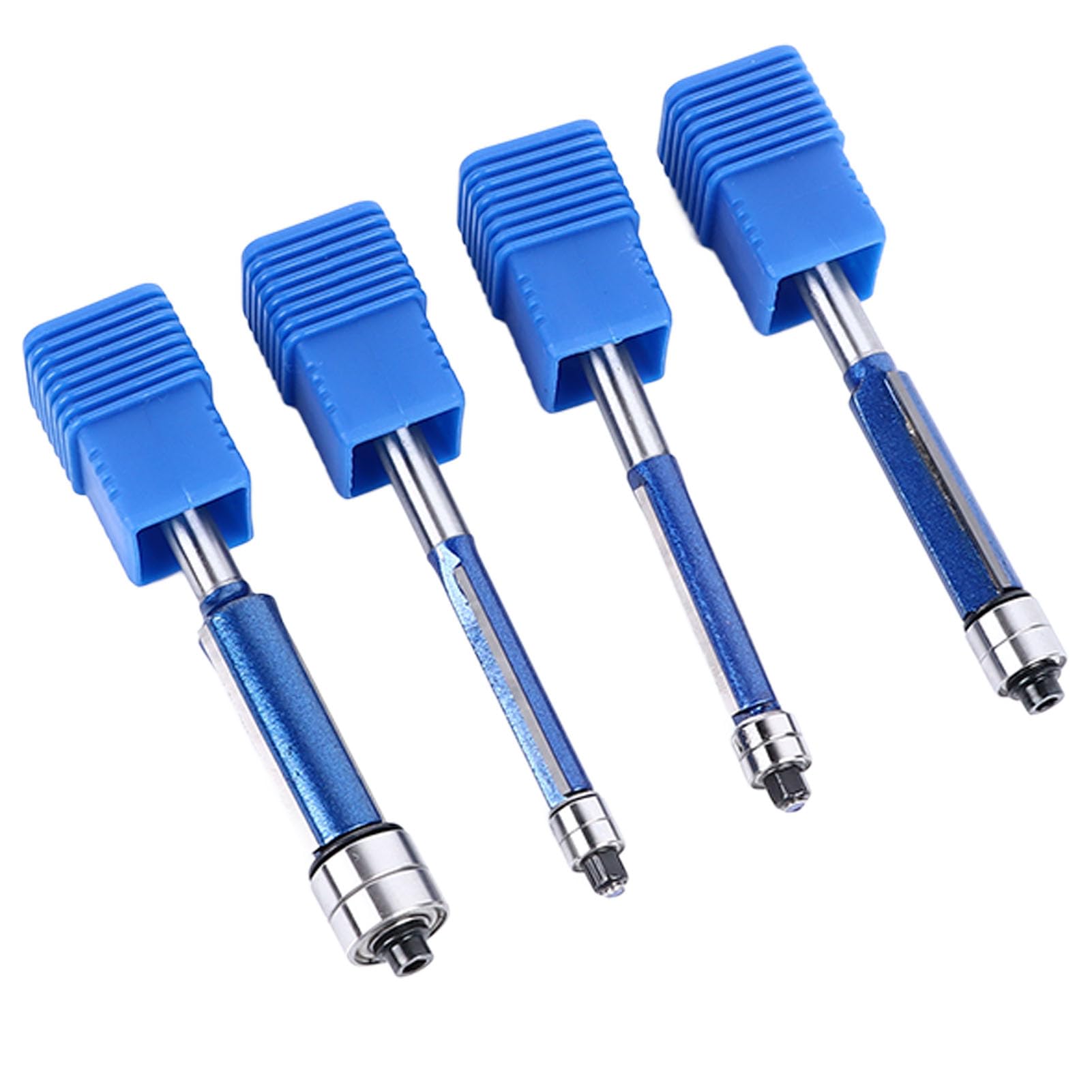 Yinhing Set di 4 Punte per Rifinitura a Filo con Gambo da 6 Mm, Design a Doppio Cuscinetto, Ideali per Tagli Dritti, Punte per Fresa per Progetti Professionali di Lavorazione del Legno e Artigianato