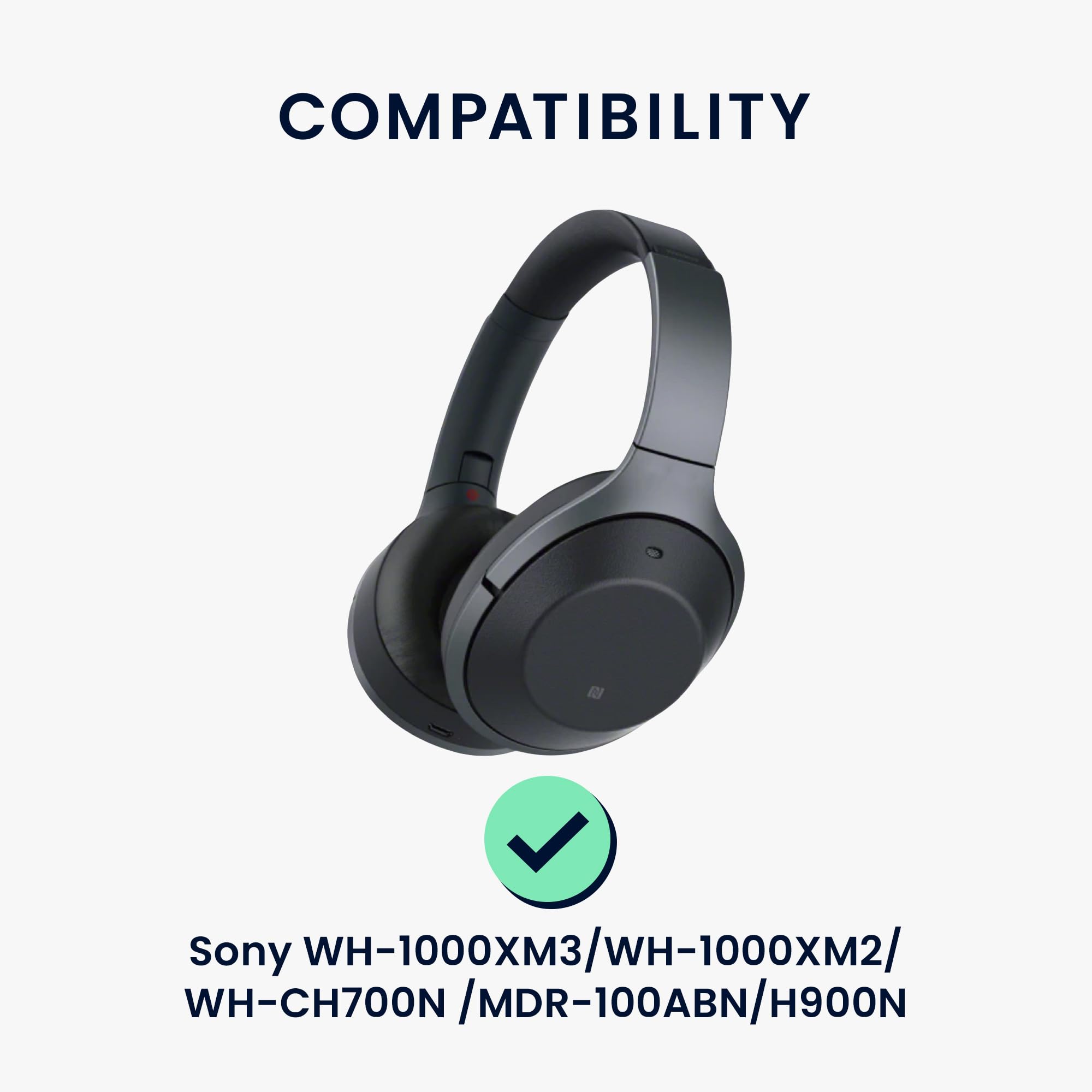 kwmobile Headphone Cable Compatible with Sony WH-1000XM3 / WH-1000XM2 / WH-CH700N / MDR-100ABN / H900N - 150cm Replacement Cord with 3.5mm (1/8
