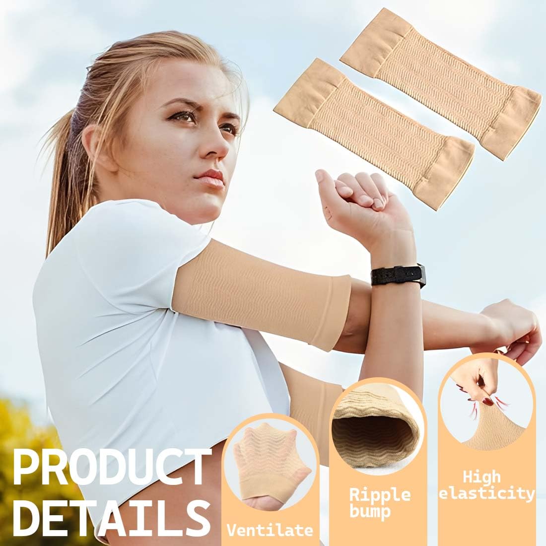 2 Paar Tattoo Abdeckung Unterarm Bandage,Tattoo Schutz Arm Oberarm Bandage atmungsaktive und antibakterielle, Mikrofaser-Armschutzmanschetten für Damen und Herren(Hautfarbe + Schwarz)
