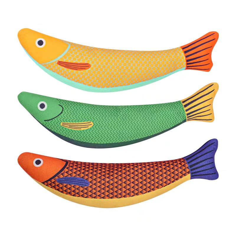 Speedy Panther Fish Cat Toys for Indoor Cats Kitten 3 Pack, Catnip Toys Crinkle Sound, Soft and Bite Resistant