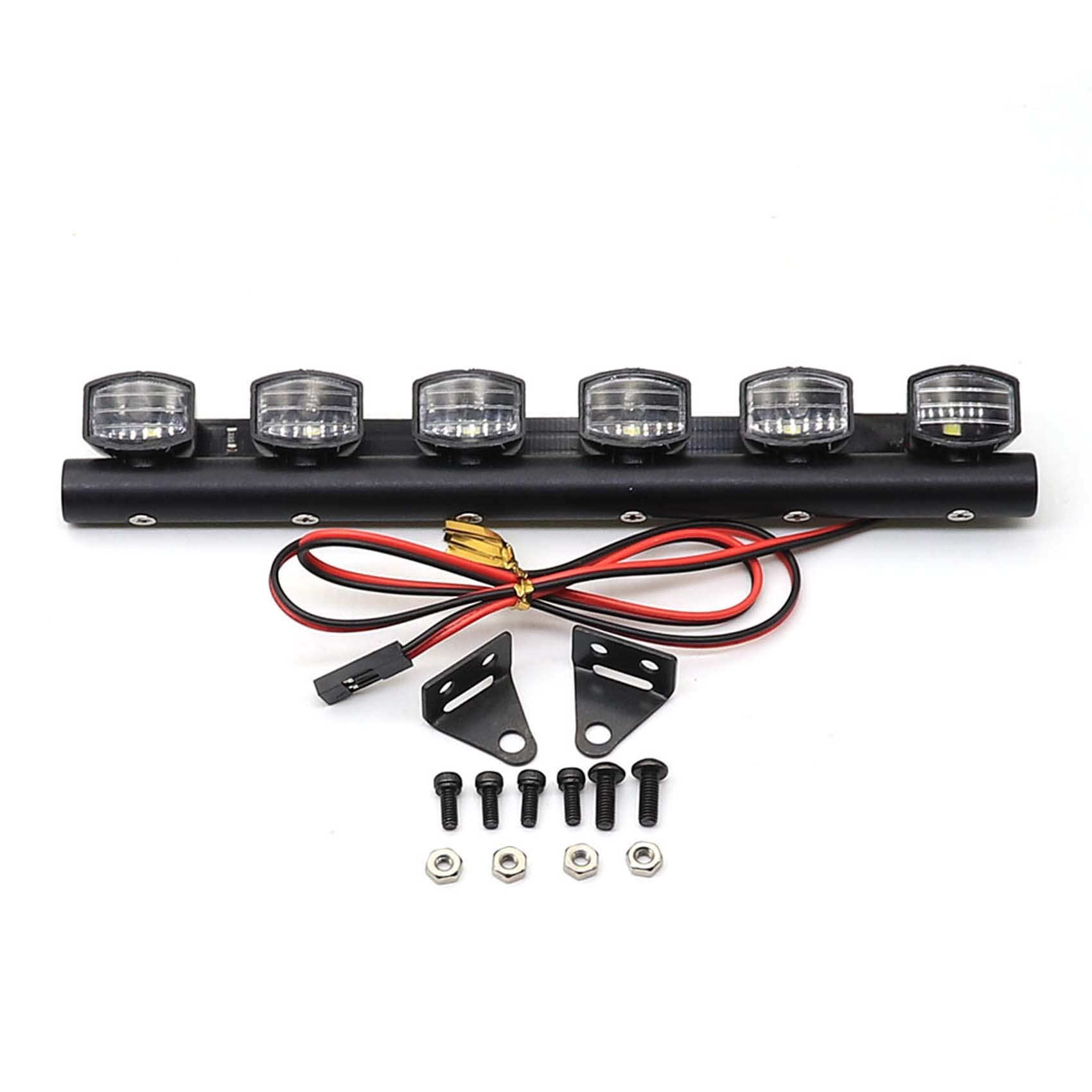 KEEDA Lampa dachowa LED listwa świetlna do skali 1/8 1/10 RC Crawler samochód Monster Truck HSP HPI Traxxas TAMIYA CC01 osiowy SCX10 D90 (6 LED)