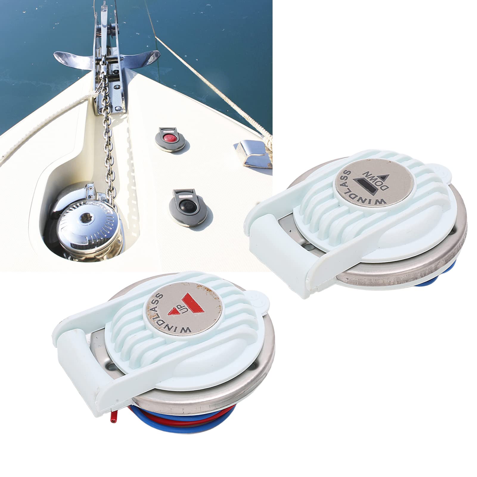 Marine Boat Windlass Foot Switch 2PCS Windlass Foot Switch Rust Proof Windlass Up and Down Foot Switches for Boat