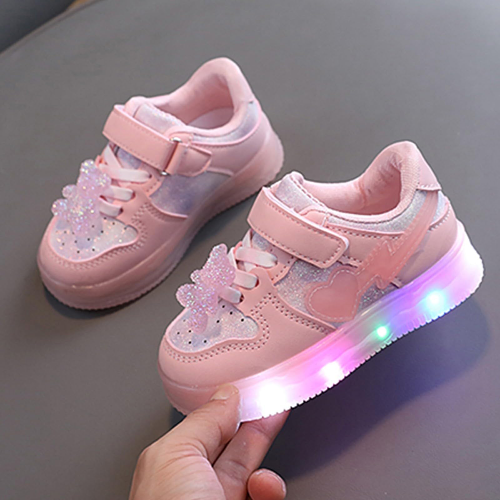 Bambas Niña Luces Running con Led Brillantes Goma Antideslizante Estampado