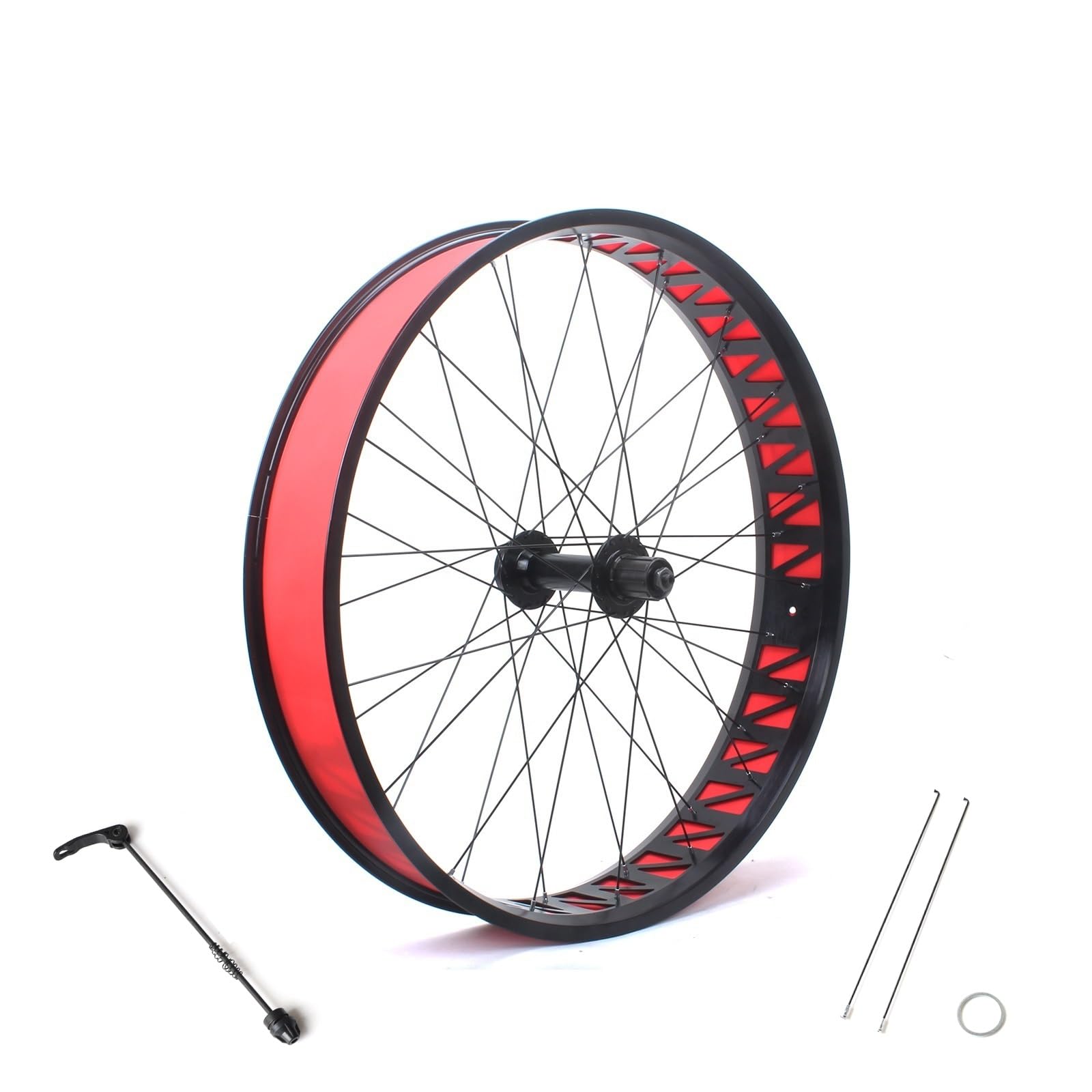 ZXGSXIOU 26in Fat Bike Front Wheel 4.0/4.9'' Tire Snow Rear Aluminum Alloy Beach Wheelset Disc Brake Hubs QR 135mm/190mm 36H For 7-12S Cassette Freewheel(Anodic Black,26in Rear)