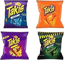 Takis Hero Pack Bundle, 4 stuks, 28 g, Special Edition met Fuego, Blue Heat, Zombie & Intense Nacho Cheese - chips +...
