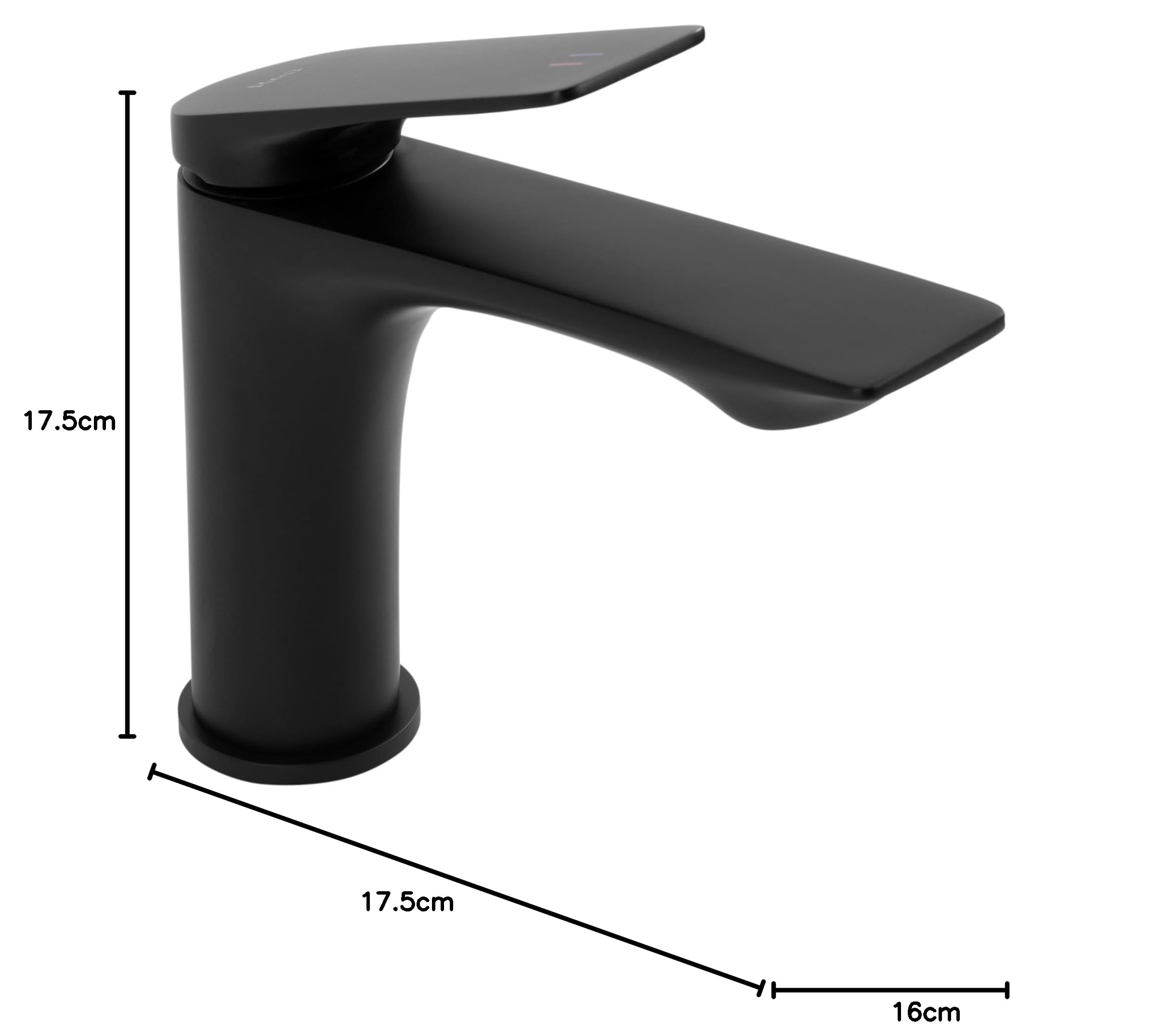 Rea Bateria Umywalkowa, Avalon Niska Czarny, 17,5x17,5x16cm