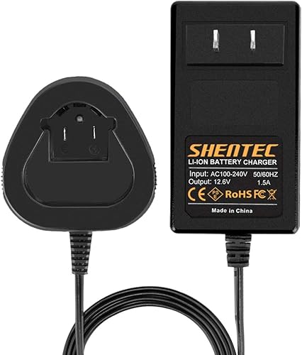 Shentec Cargador de batería de iones de litio de 12 V compatible con batería Dremel 12V 8200 8220 8300 B812-02 B812-03 (no para batería Ni-MHNI-CD)
