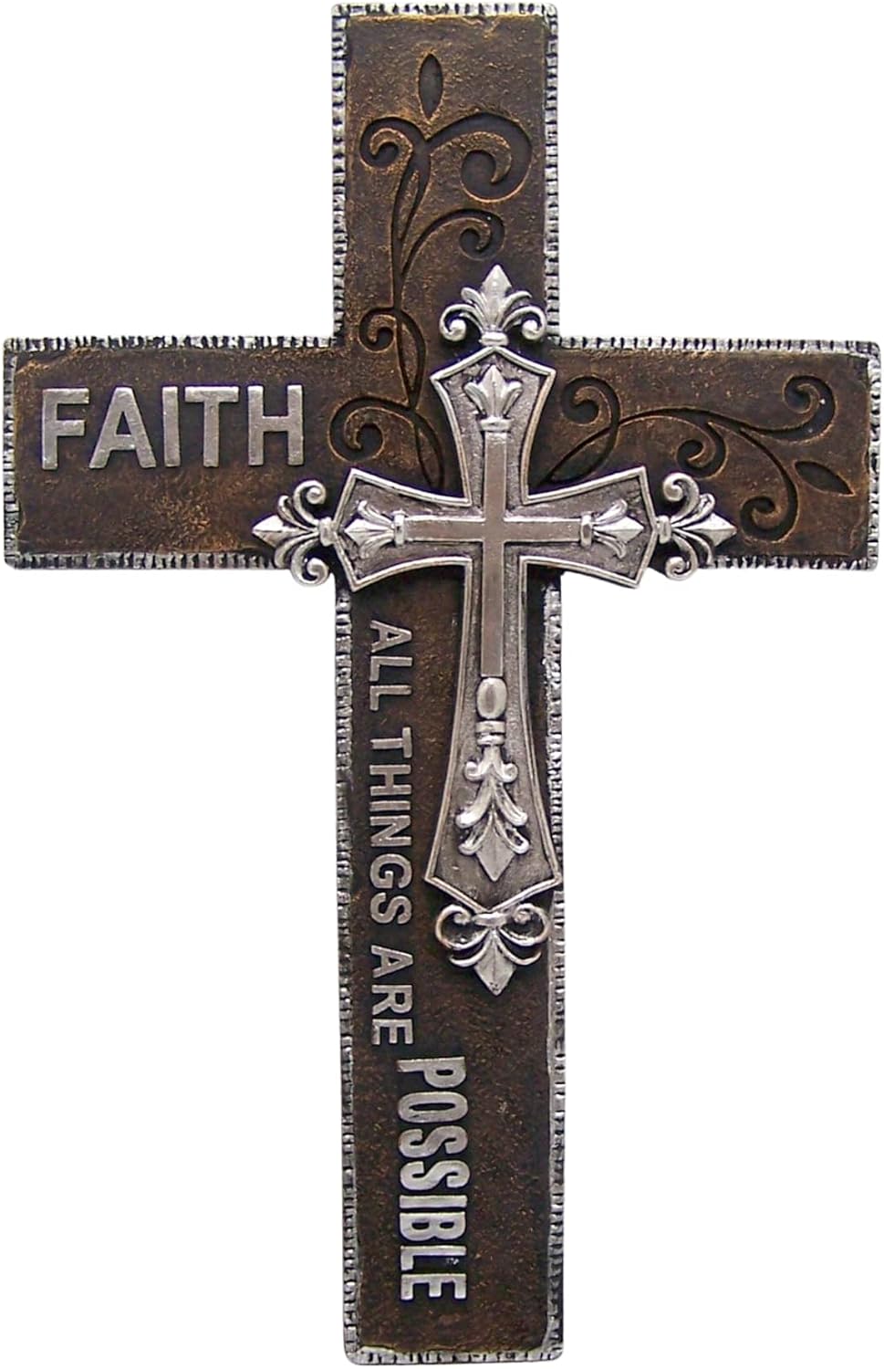 All Things Are Possible Wall Cross, Wall Hanging Décor, Religious Gift, 13.75 Inches