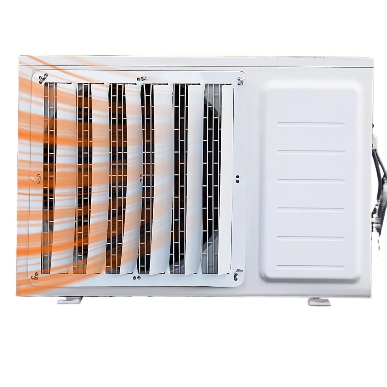 QCKNKMGG Air Conditioner Outdoor Unit Deflector, Stainless Steel AC Deflector Outdoor Unit With Fence Cable Ties Gloves Multiple Sizes(46x46cmcm/18x18in)