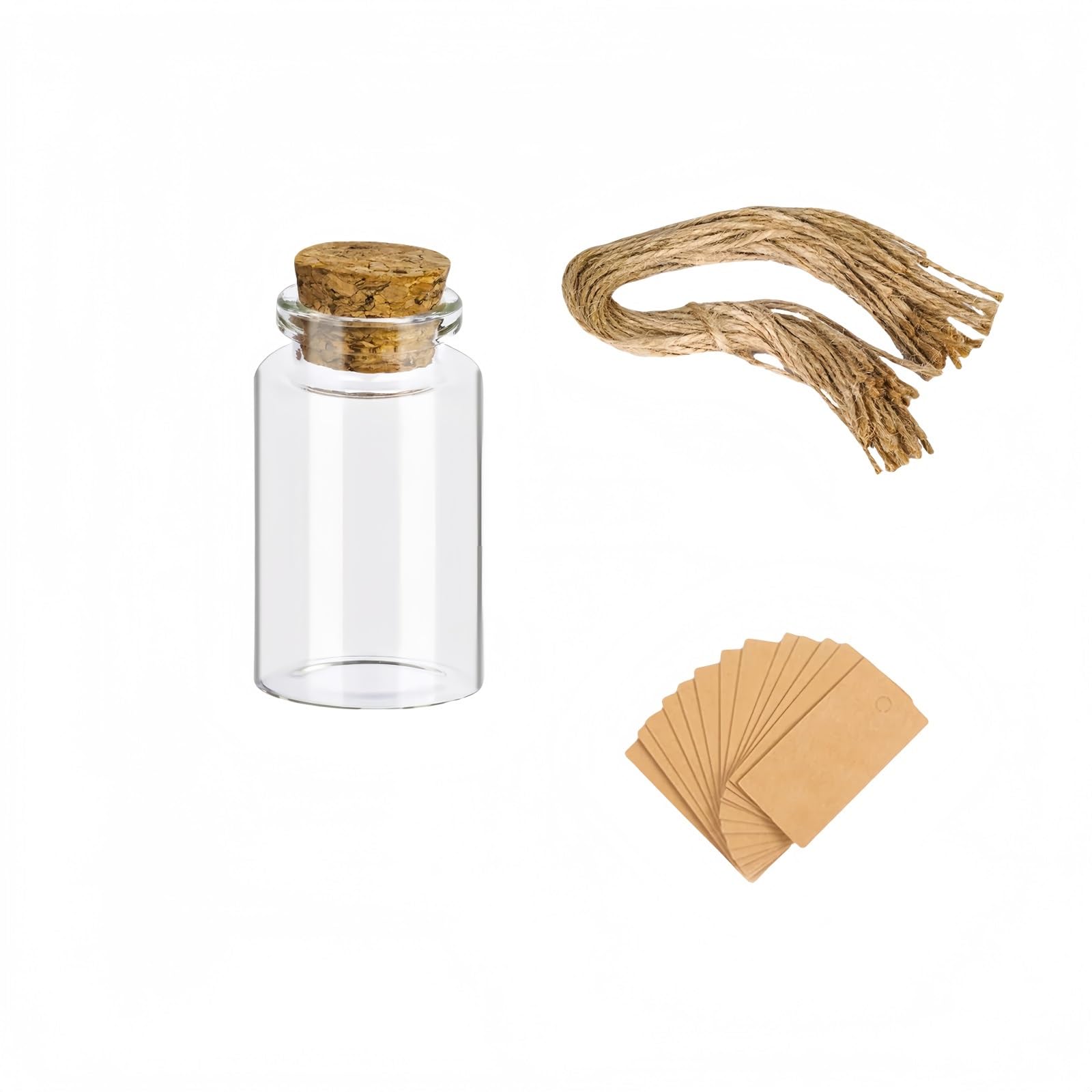 Loacea DIY Glass Jar 36pcs 20ml Clear Glass Bottles with Cork Stoppers, 3 * 5cm Mini Small Vials DIY Crafts for Wedding Favors