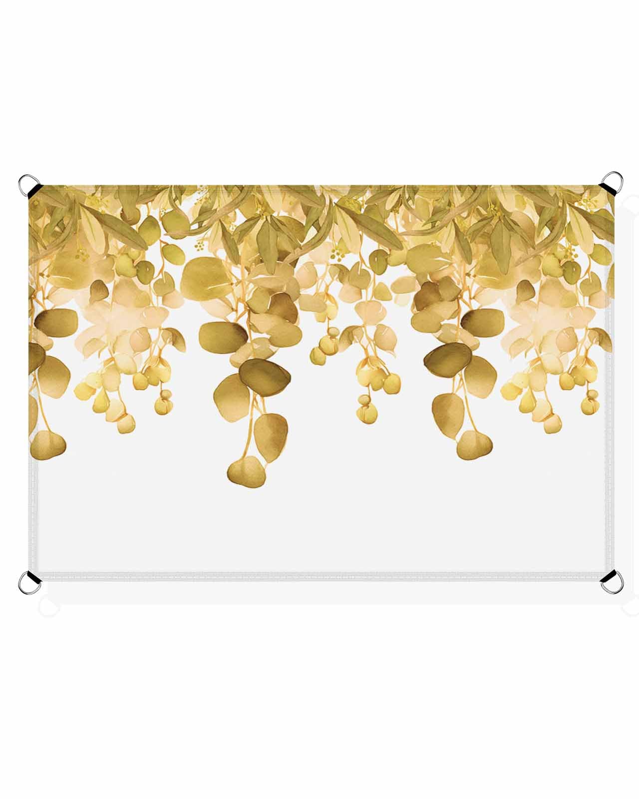 Sun Shades Outdoor Patio Covers for Shade & Rain, Rustic Yellow Eucalyptus Leaves Sun Sail Shades Waterproof, Farmhouse Leaf Sun Shade Sail UV Protective for Backyard/Garden/Deck/Pool 6.5x10 ft