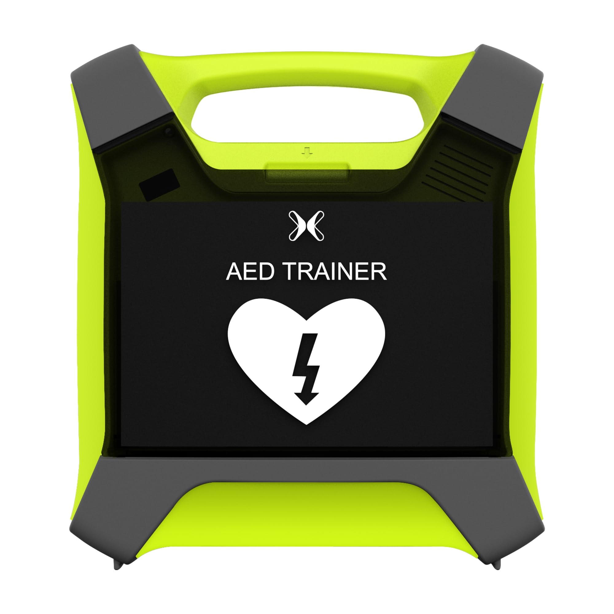 Dispositivo professionale DEA Defibrillatore Simulatore con schermo CPR, 10 scenari di allenamento, istruzioni vocali tedesco/francese/inglese/olandese per allenamento AED con telecomando (XFT 120G)